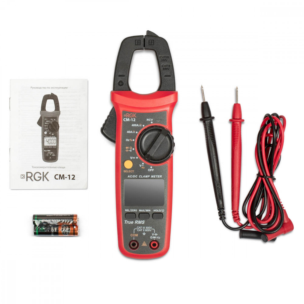 Токовые клещи RGK CM-12 с поверкой